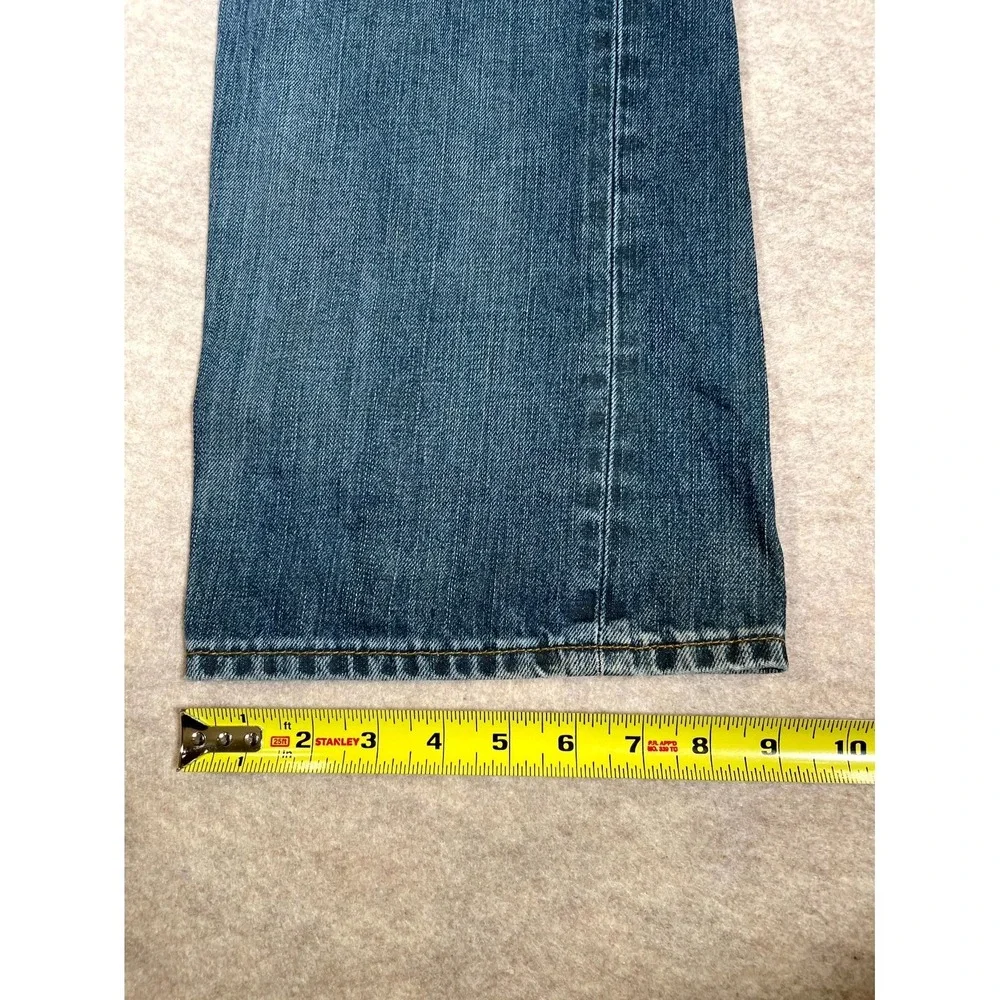 Levis 501 Straight Leg Jeans Mens‎ 40x34 Blue Whiskering Denim Button Fly Cotton